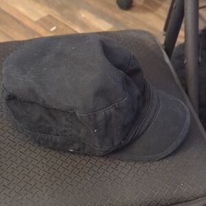 Divided Black Cotton Cap